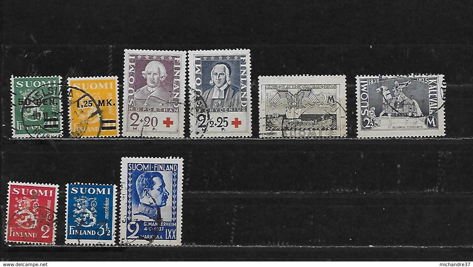 FINLANDE 168/169/181/182/184/185/192/193/195 Oblitérés Rond - Used Stamps