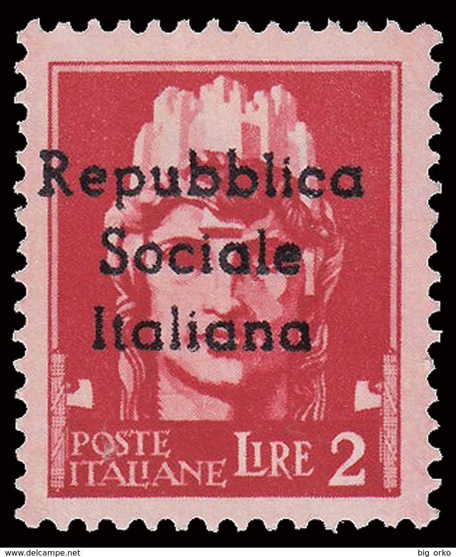 Italia: R.S.I. - TERAMO: Imperiale Del 1929 Soprastampato - Lire 2 Carminio - 1944 - Emissions Locales/autonomes