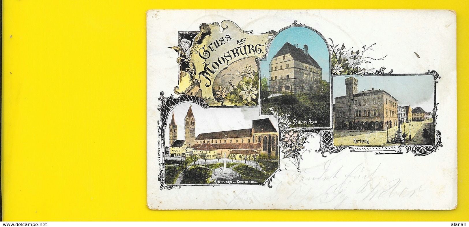 Gruss Aus MOOSBURG Rare Lithographie 1902 Bavière ALLEMAGNE - Moosburg