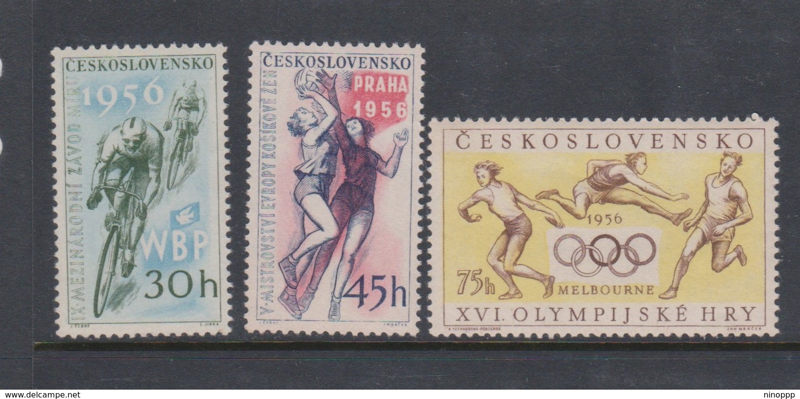 Czechoslovakia Scott 747-749 1956 Sports, Mint Never Hinged - Unused Stamps