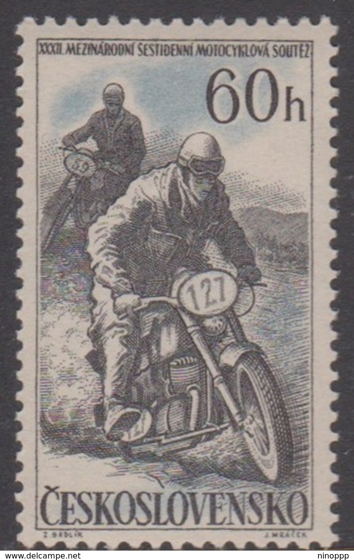 Czechoslovakia Scott 815 1957 32nd Motorcycle International Race, Mint Never Hinged - Unused Stamps