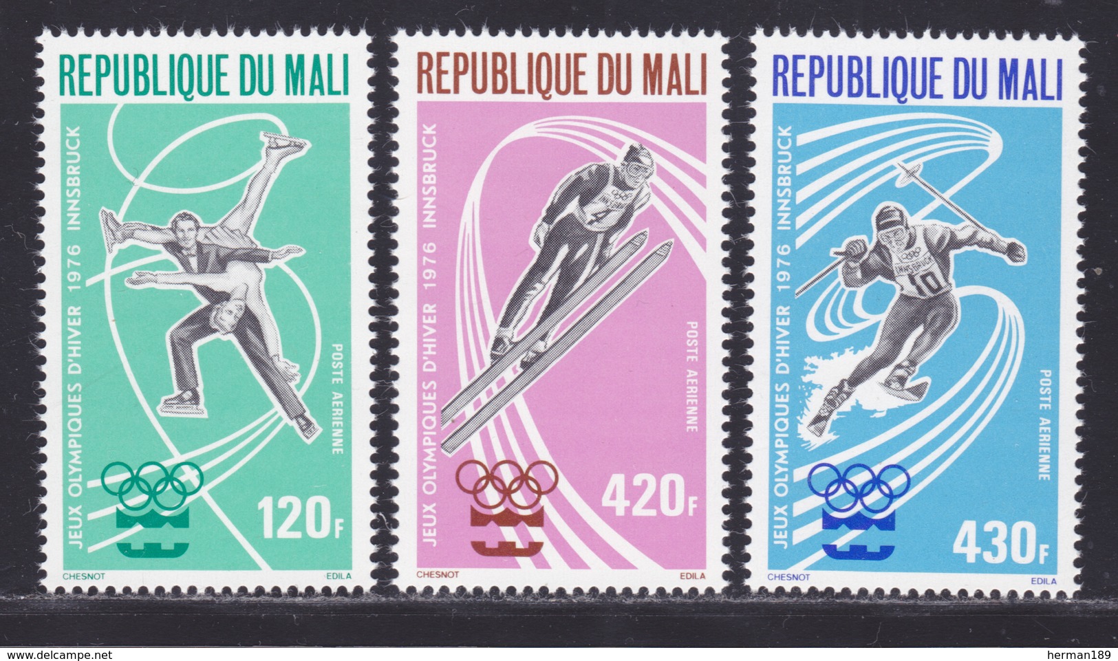 MALI AERIENS N°  267 à 269 ** MNH Neufs Sans Charnière, TB (D8402) Jeux Olympiques Innsbruck - 1976 - Mali (1959-...)
