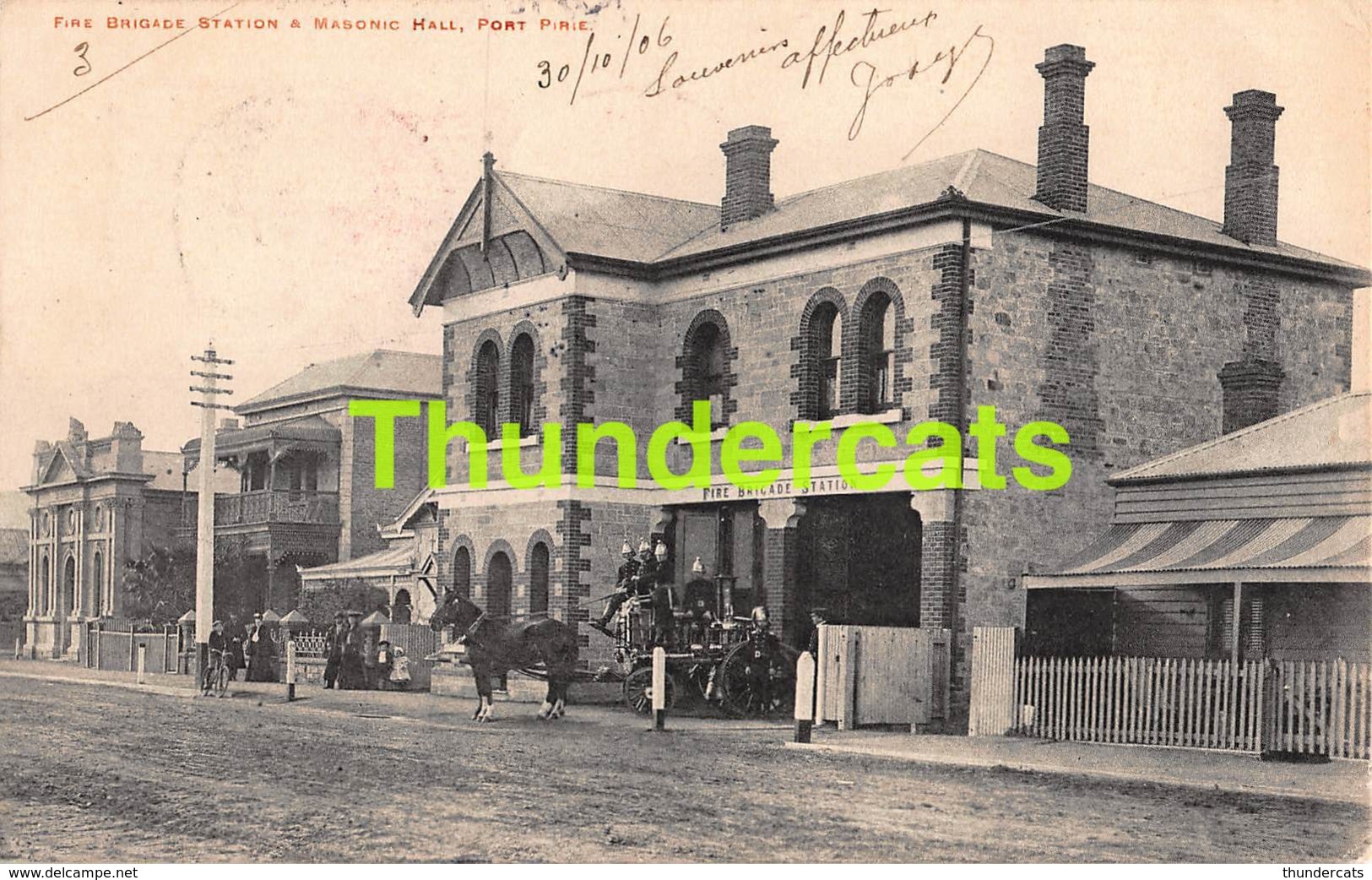 CPA FIRE BRIGADE STATION & MASONIC HALL PORT PIRIE AUSTRALIA AUSTRALIE POMPIER SAPEUR FIRE FIGHTER - Sonstige & Ohne Zuordnung