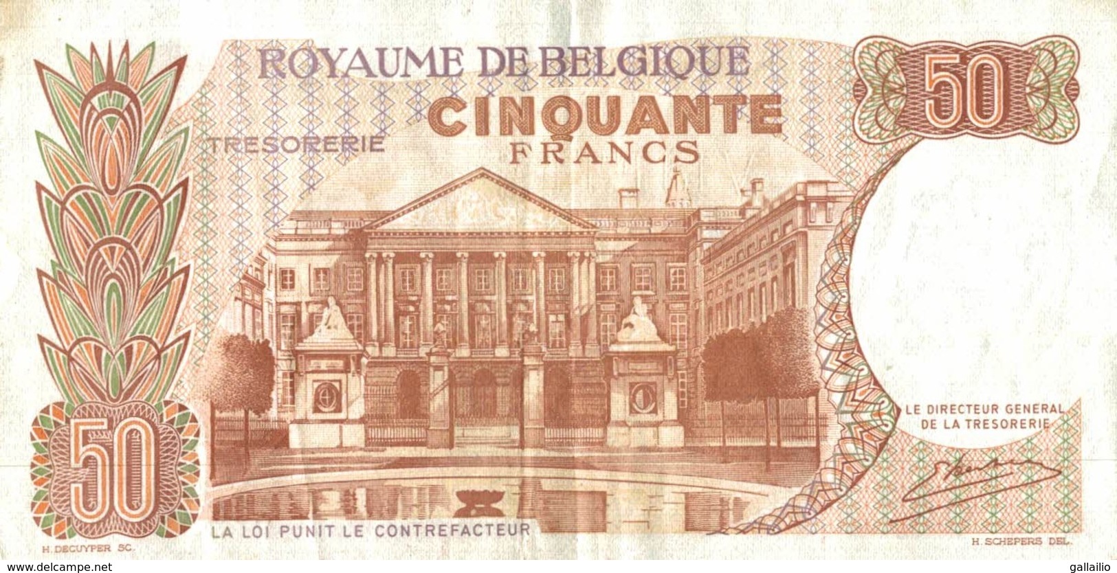 BILLET BELGIQUE 50 FRANCS DE 1966 - Andere & Zonder Classificatie