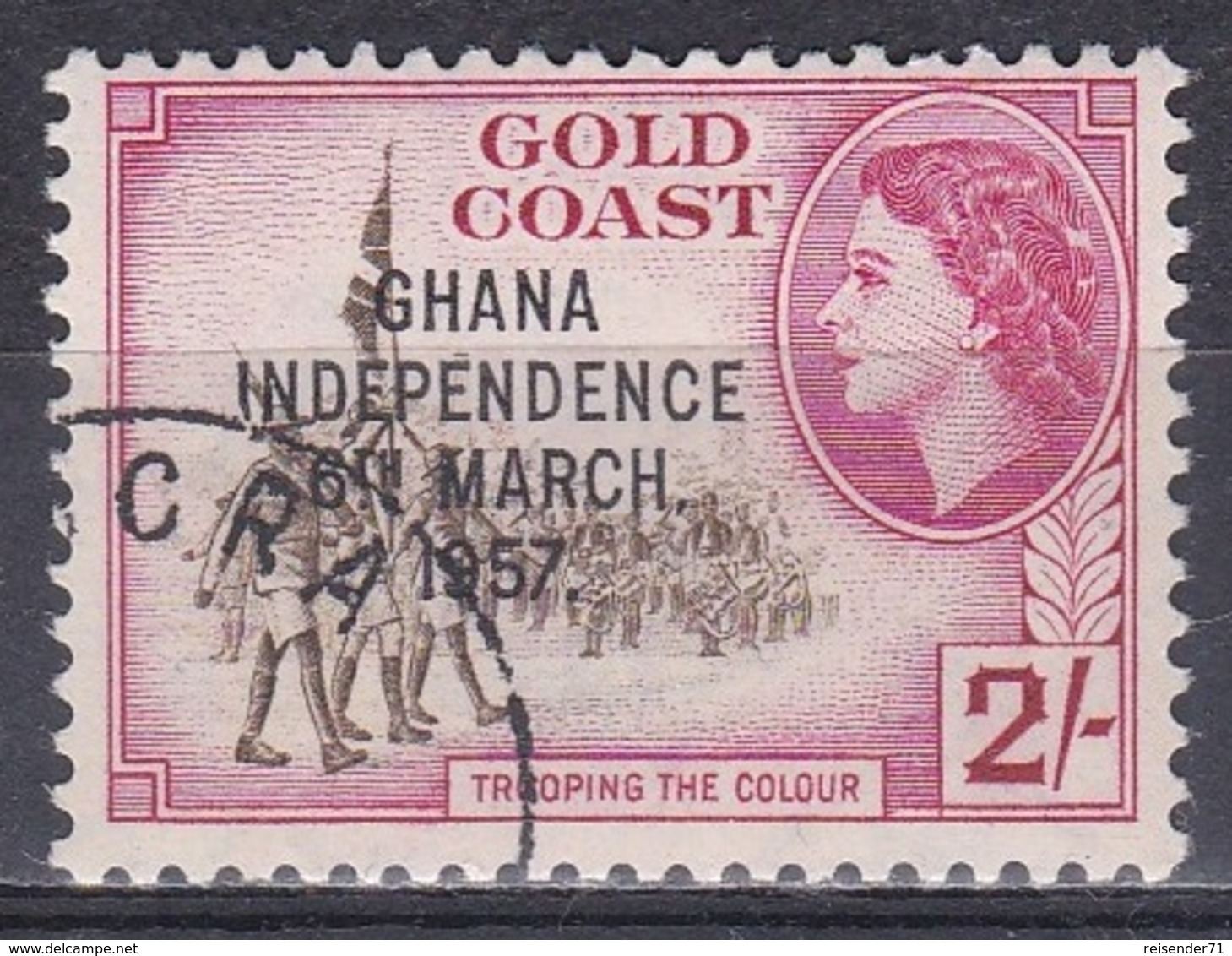 Ghana 1957 Geschichte History Unabhängigkeit Independence Parade Royals Queen Fahnen Flaggen Flags, Mi. 14 Gest. - Ghana (1957-...)