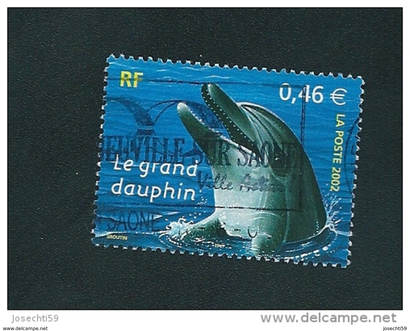 N° 3486 Nature De France - Animaux Marins Le Grand Dauphin Timbre FRANCE  Oblitéré 2002 - Other & Unclassified