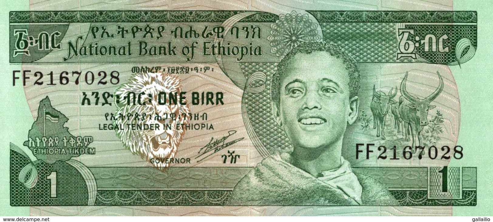 BILLET ETHIOPIE 1 BIRR - Etiopía