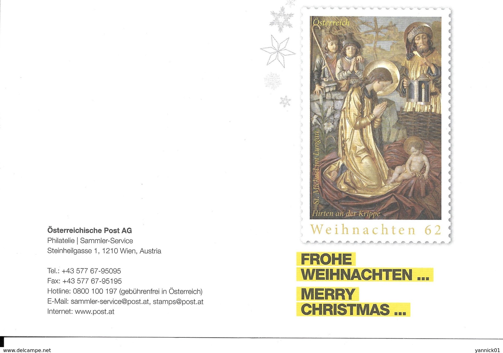 AUTRICHE - OSTERREICH - CHRISTKINDL 2013 - HAPPY NEW YEAR MERRY CHRISTMAS - NOEL - Briefe U. Dokumente