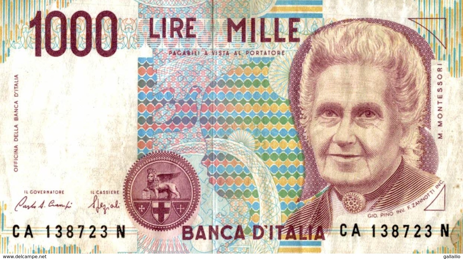 BILLET ITALIE 1000 LIRE - Autres & Non Classés