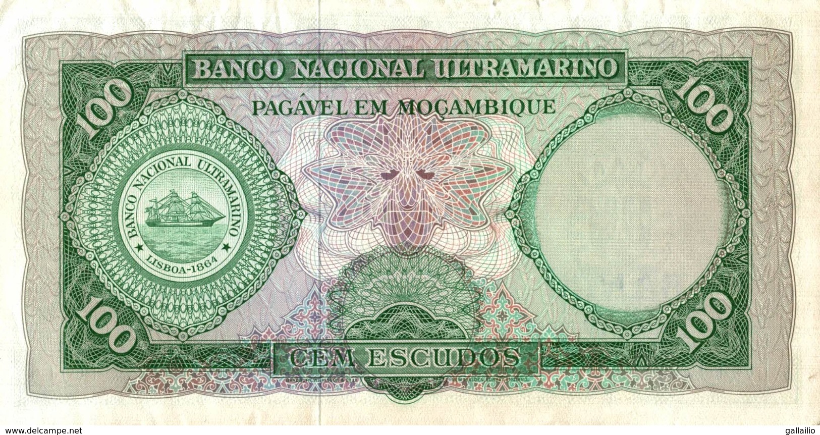 BILLET MOZAMBIQUE DE 100 ESCUDOS - Mozambique