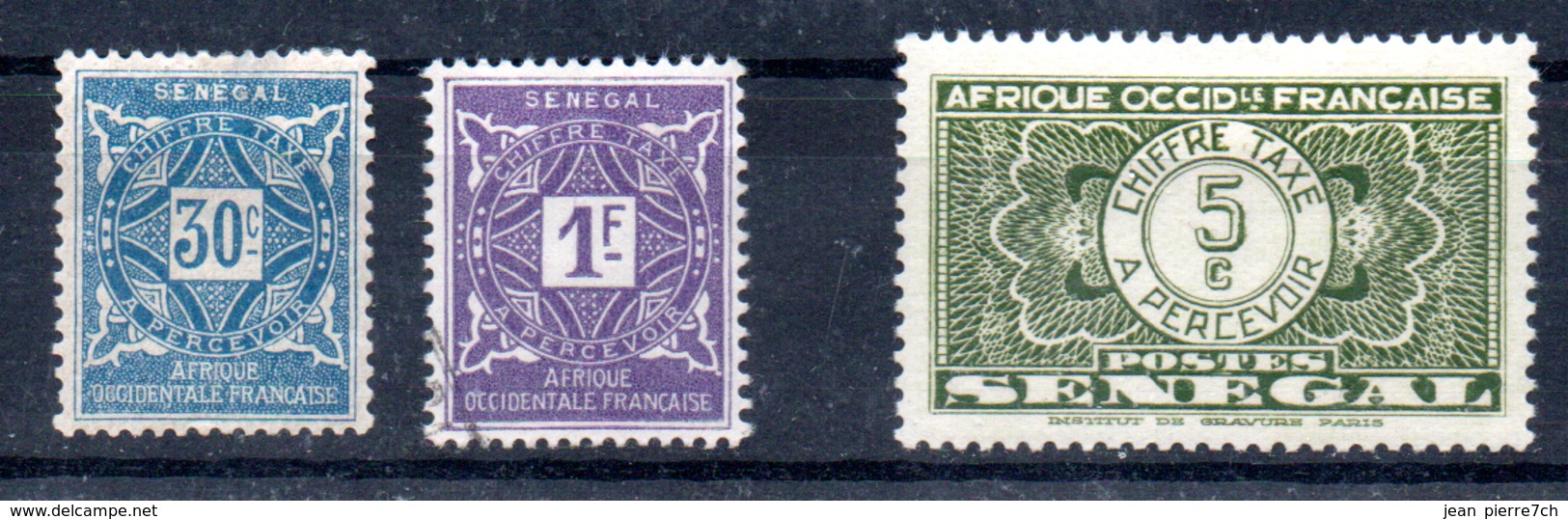 Sénégal  Senegal  Portomarken Y&T T 16*, T 19*, T 22* - T 31* - Timbres-taxe