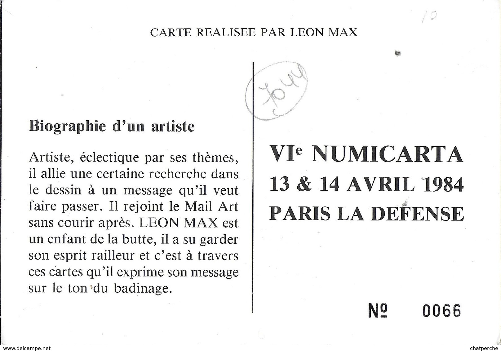 BOURSE SALON DE COLLECTIONS VI NUMICARTA 1984 LA BANDE DES 4 VOUS SOUHAITE LA BIENVENUE ILLUSTRATEUR LEON MAX - Bourses & Salons De Collections