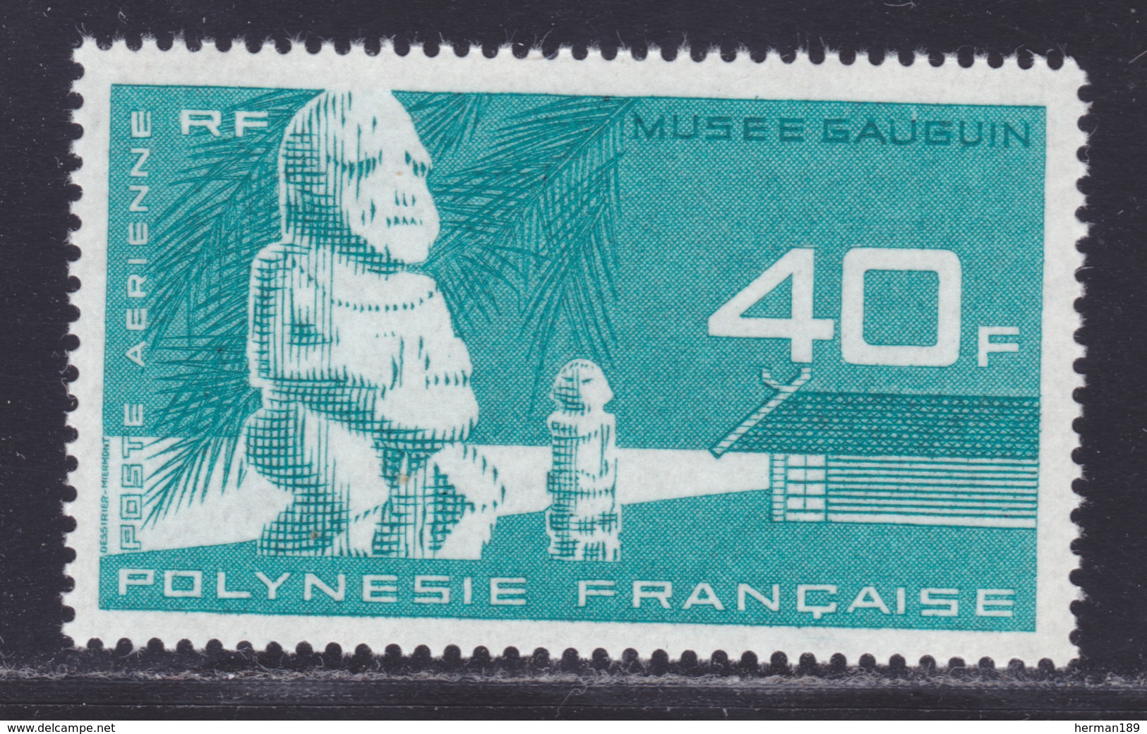 POLYNESIE AERIENS N°   12 ** MNH Neuf Sans Charnière, TB (D8407) Musée Gauguin, Statuette -1965 - Unused Stamps