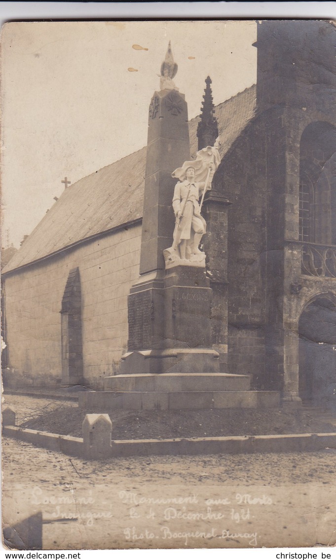Carte Photo RARE Locminé, Monument Aux Morts, Le 4 Décembre 1921, Dept 56 (pk54521) - Locmine