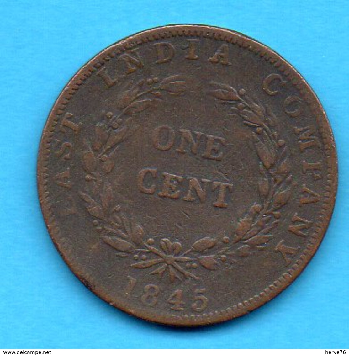 GRANDE-BRETAGNE - Pièce - One Cent - 1845 - East India Company - Queen Victoria - Colonies