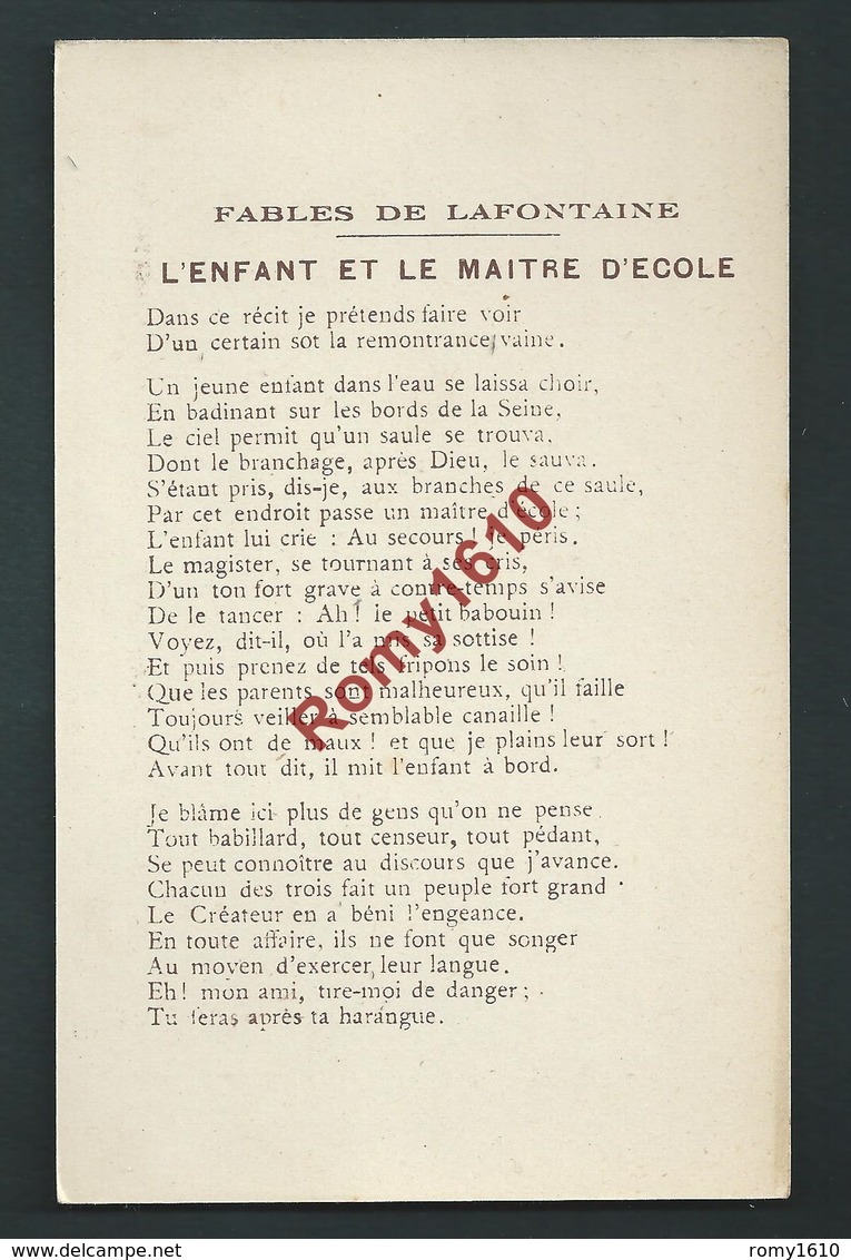 Lot de 11 Cartes Fables de Lafontaine. Toutes scannées recto/verso.