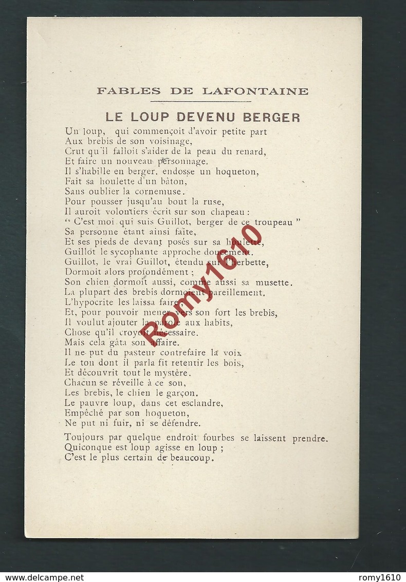 Lot de 11 Cartes Fables de Lafontaine. Toutes scannées recto/verso.