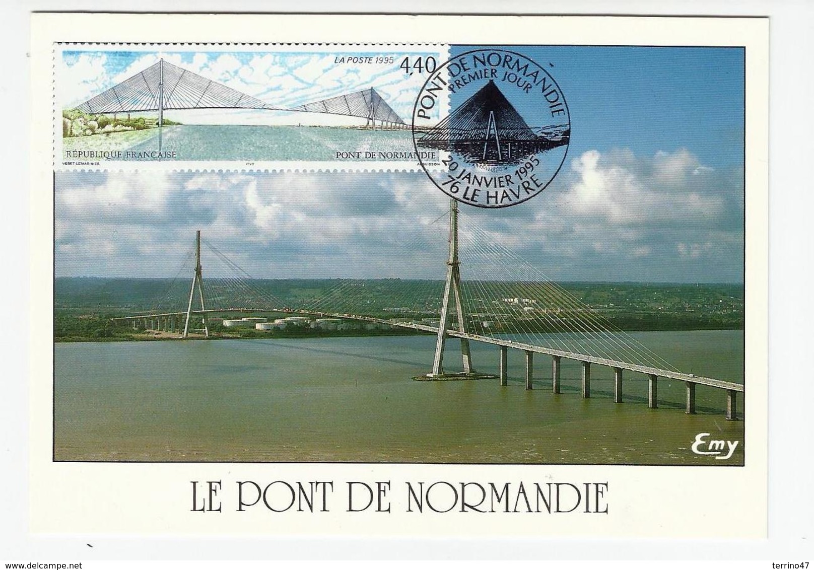 Carte Maximum LE HAVRE -Pont De Normandie - Oblit. Spéciale Illustrée - 1990-1999