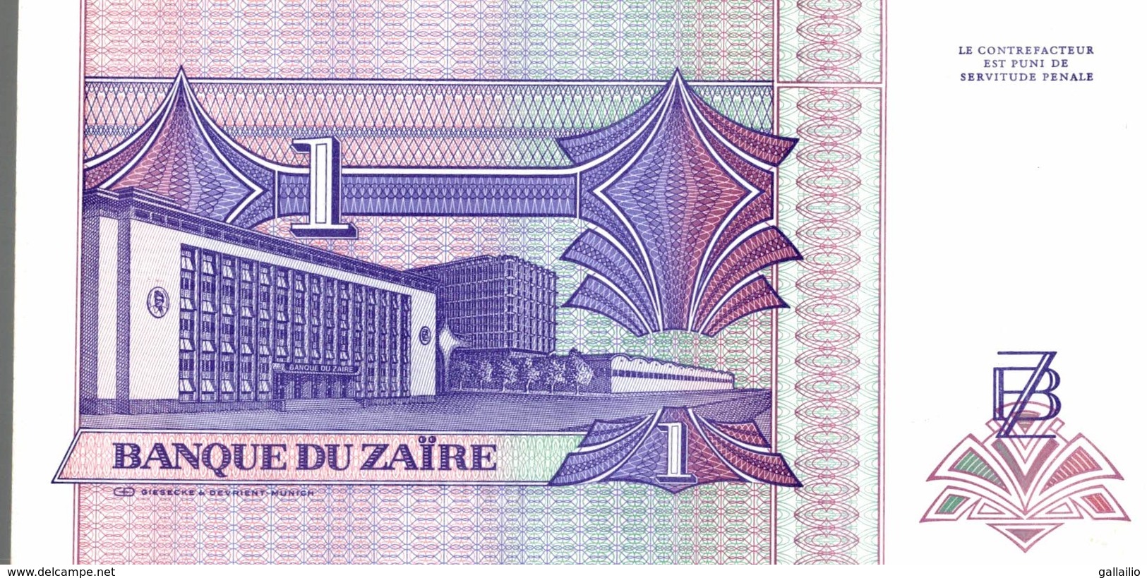 BILLET ZAIRE 1 NZ DE 1993 - Zaïre