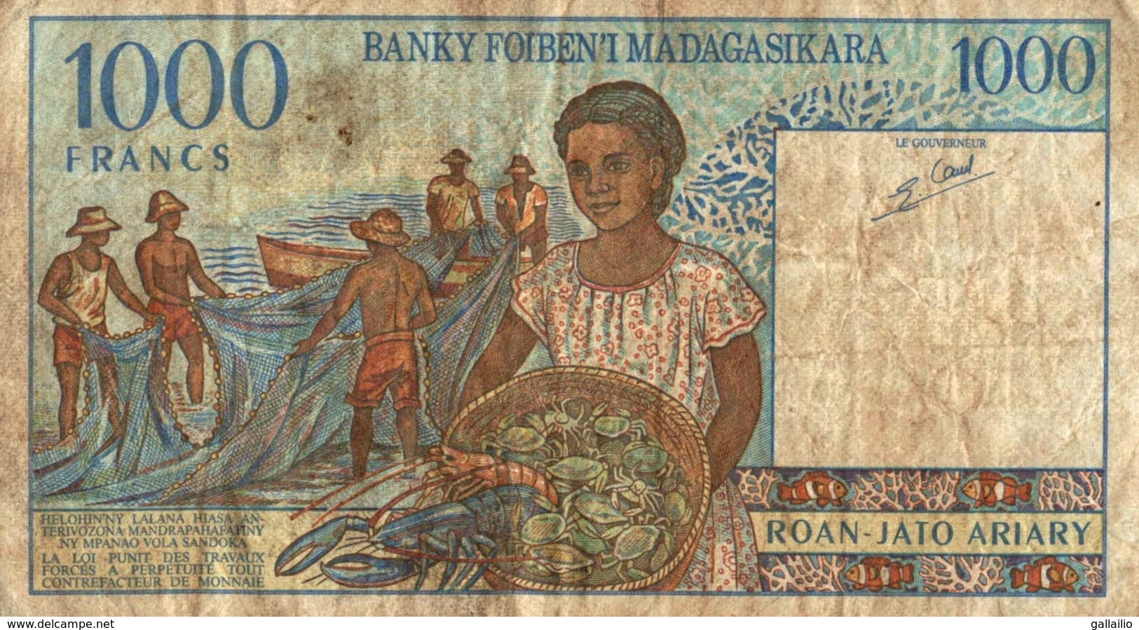 BILLET MADAGASCAR 1000 FRANCS - Madagascar