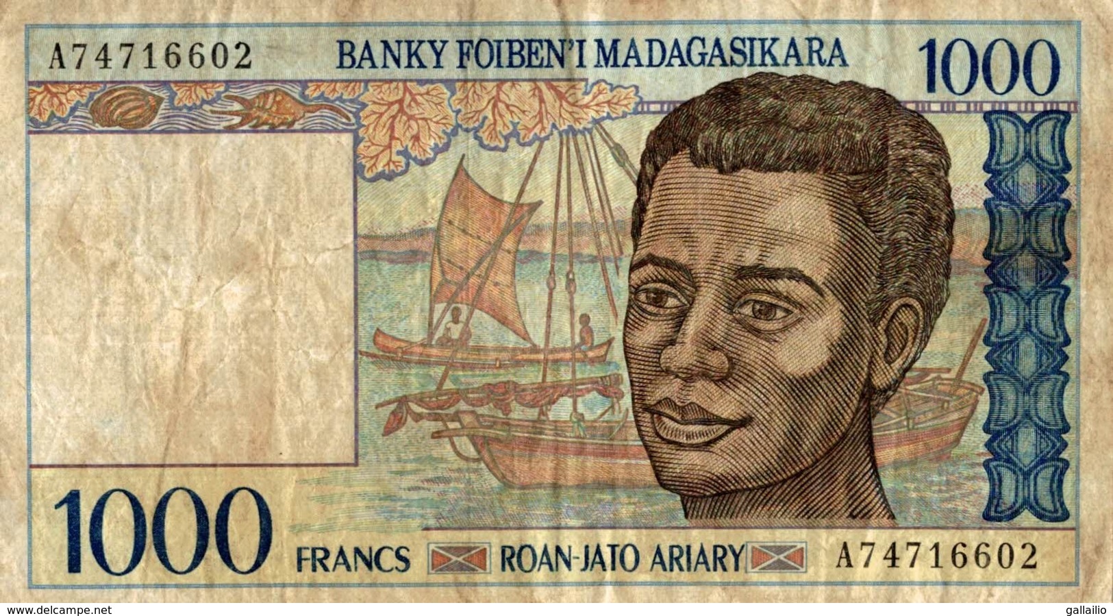 BILLET MADAGASCAR 1000 FRANCS - Madagascar