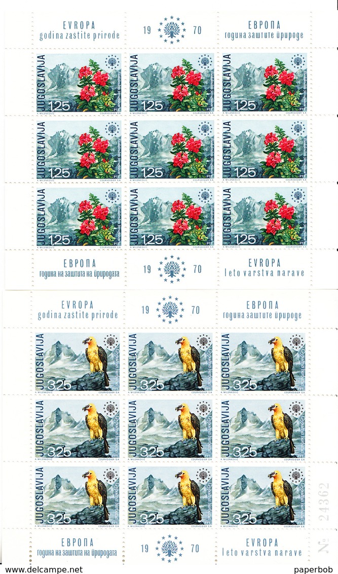 YUGOSLAVIA MICHEL 1406-1407 MNH ,BIRDS , FLOWERS - Protezione Dell'Ambiente & Clima