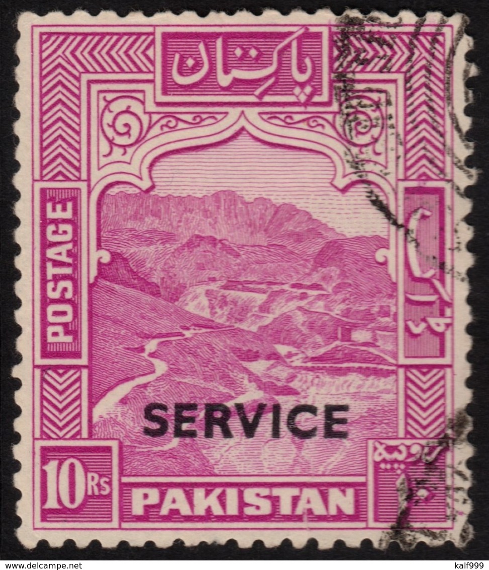 ~~~  Pakistan 1948 (1951) - Small Overprint SERVICE Perf 12 - Mi.  27 C (o) CV 75 Euro  ~~~ - Pakistan