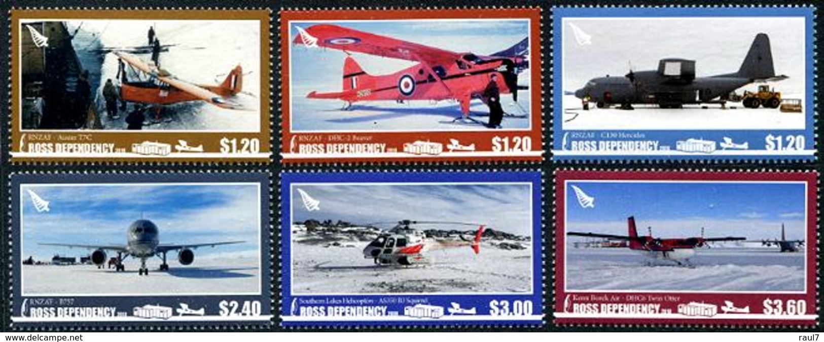 ROSS Dependency 2018 - Avions Et Hélicoptères, Antarctique - 6 Val Neufs // Mnh - Neufs