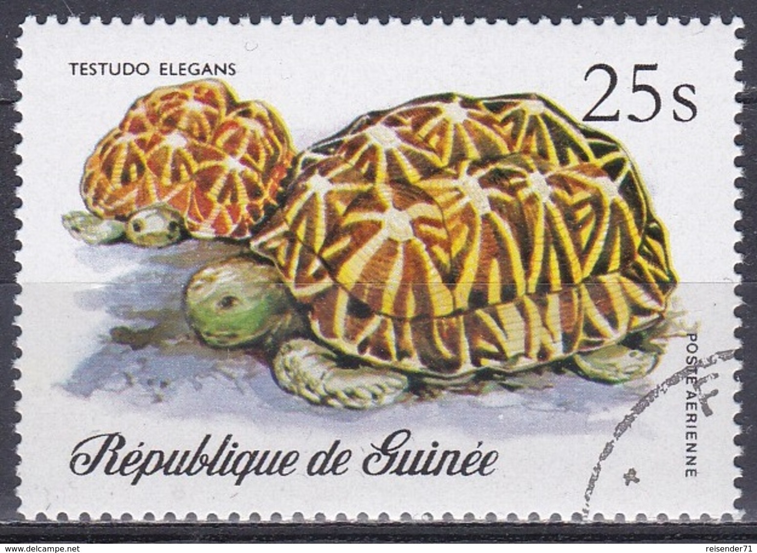 Guinea 1977 Tiere Fauna Animals Schildkröten Turtles Tortue Tortuga Tartaruga Reptilien Reptiles, Mi. 792 Gest. - República De Guinea (1958-...)