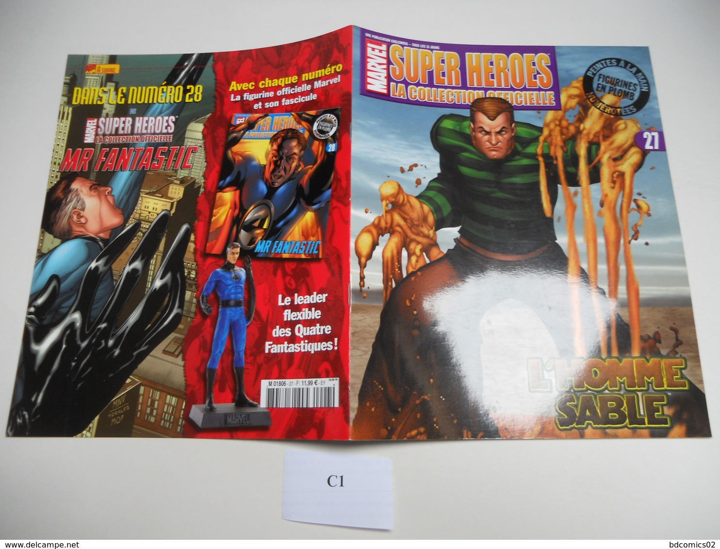 FASCICULE FIGURINE MARVEL AVEC POSTER ATTACHER AU CENTRE N°27 L'HOMME SABLE C1 - Strange