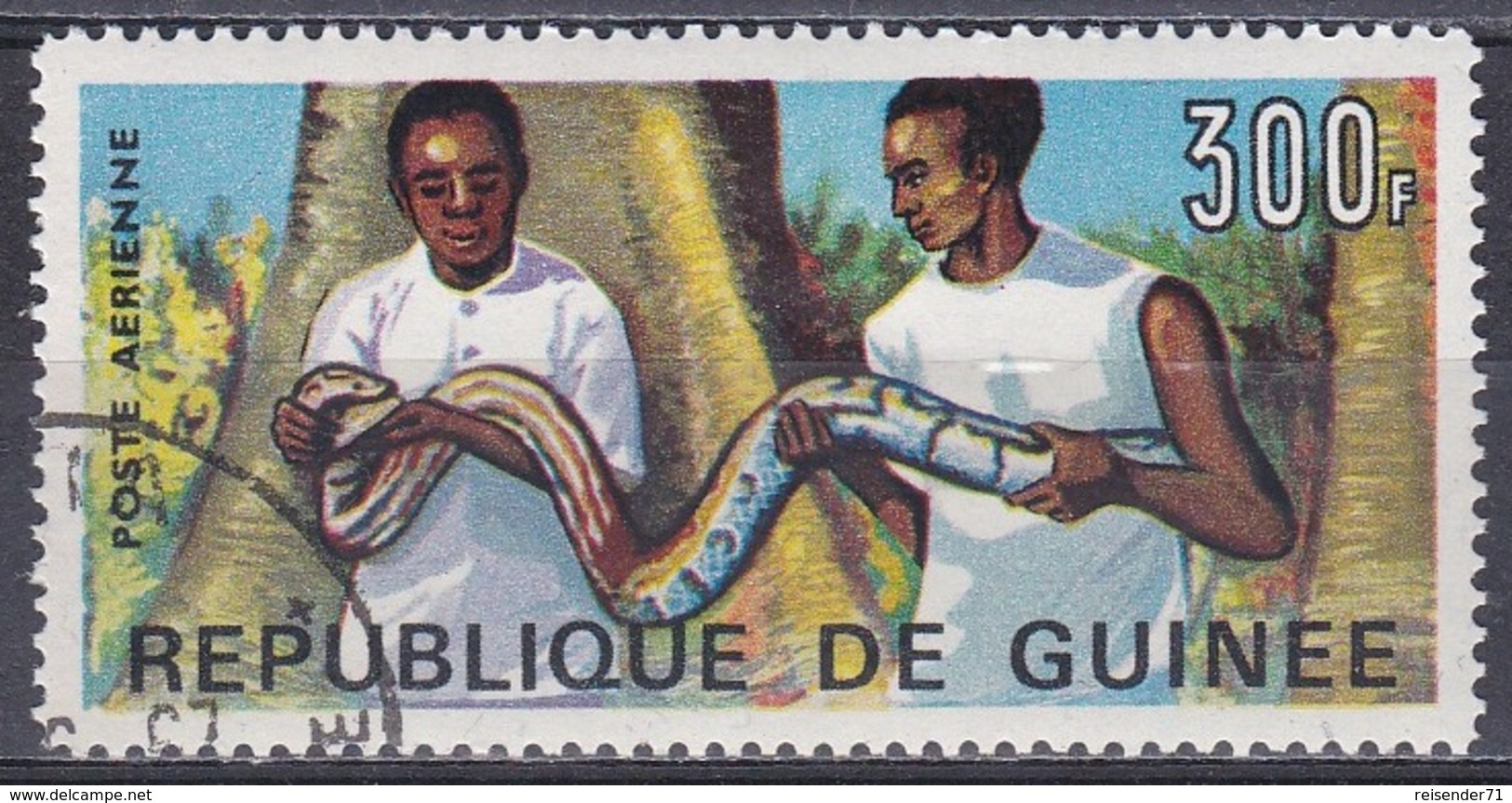 Guinea 1967 Tiere Fauna Animals Schlangen Snakes Serpent Serpiente Serpente Forschung Biologie, Mi. 436 Gest. - Guinea (1958-...)