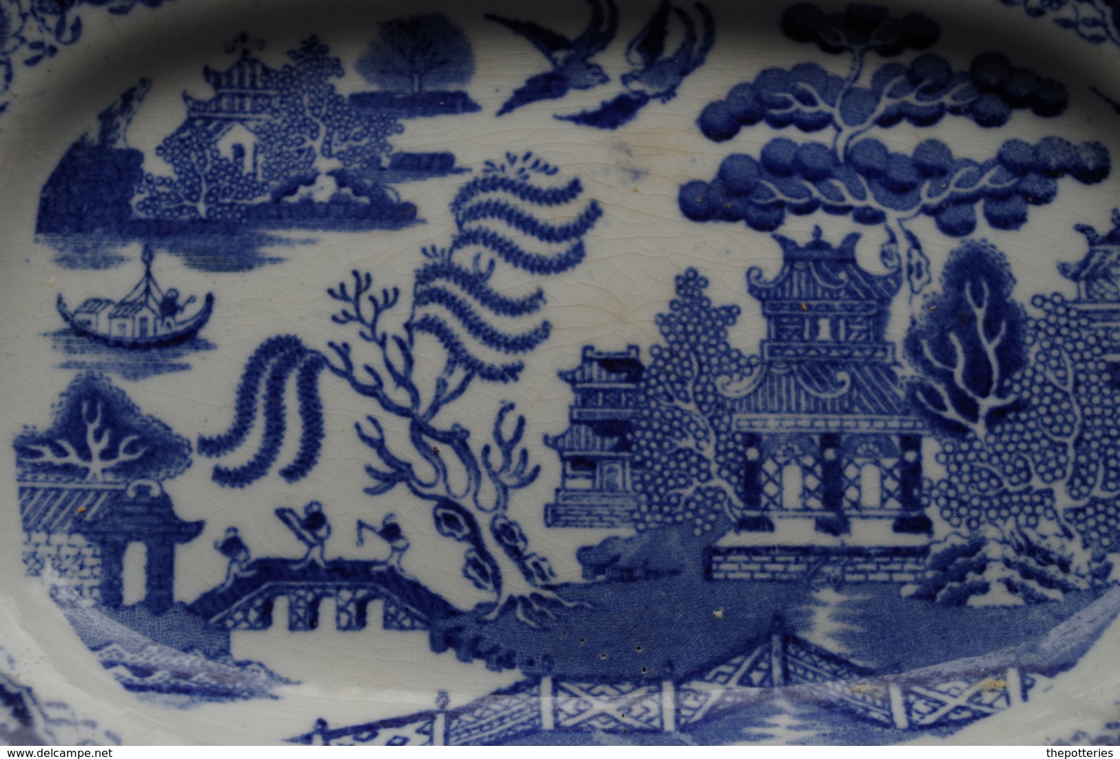 D2 coupelle ramequin   Wedgwood Cie England chinese au chinois décalcomanie XIXe marquage en creux 1860 ? 1900 ? Tnstall