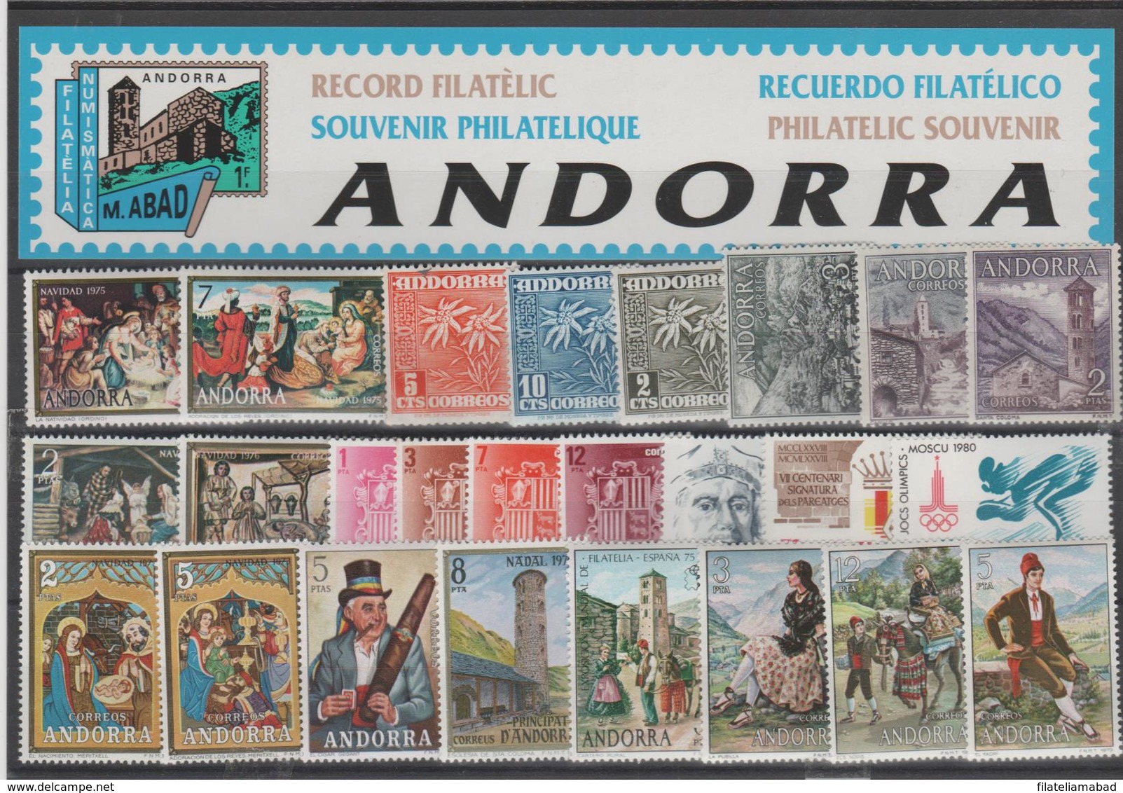 PEUROPA ANDORRA C. ESPAÑOL LOTE DE SELLOS PRECIO MUY SUPERIOR EN CATALOGO.(K.1) - Gebraucht