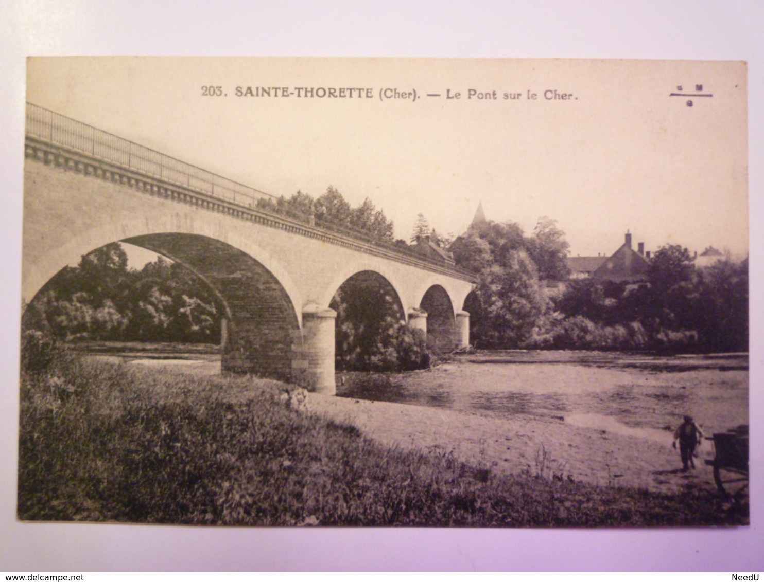 SAINTE-THORETTE  (Cher)  :  Le PONT Sur Le  CHER   1939   XXX - Sancoins