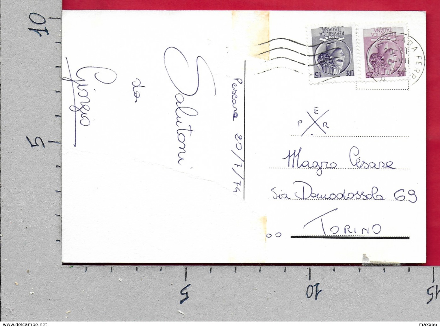 CARTOLINA VG ITALIA - Saluti Da PESCARA - Vedutine Multivue - 10 X 15 - ANN. 1974 - Saluti Da.../ Gruss Aus...