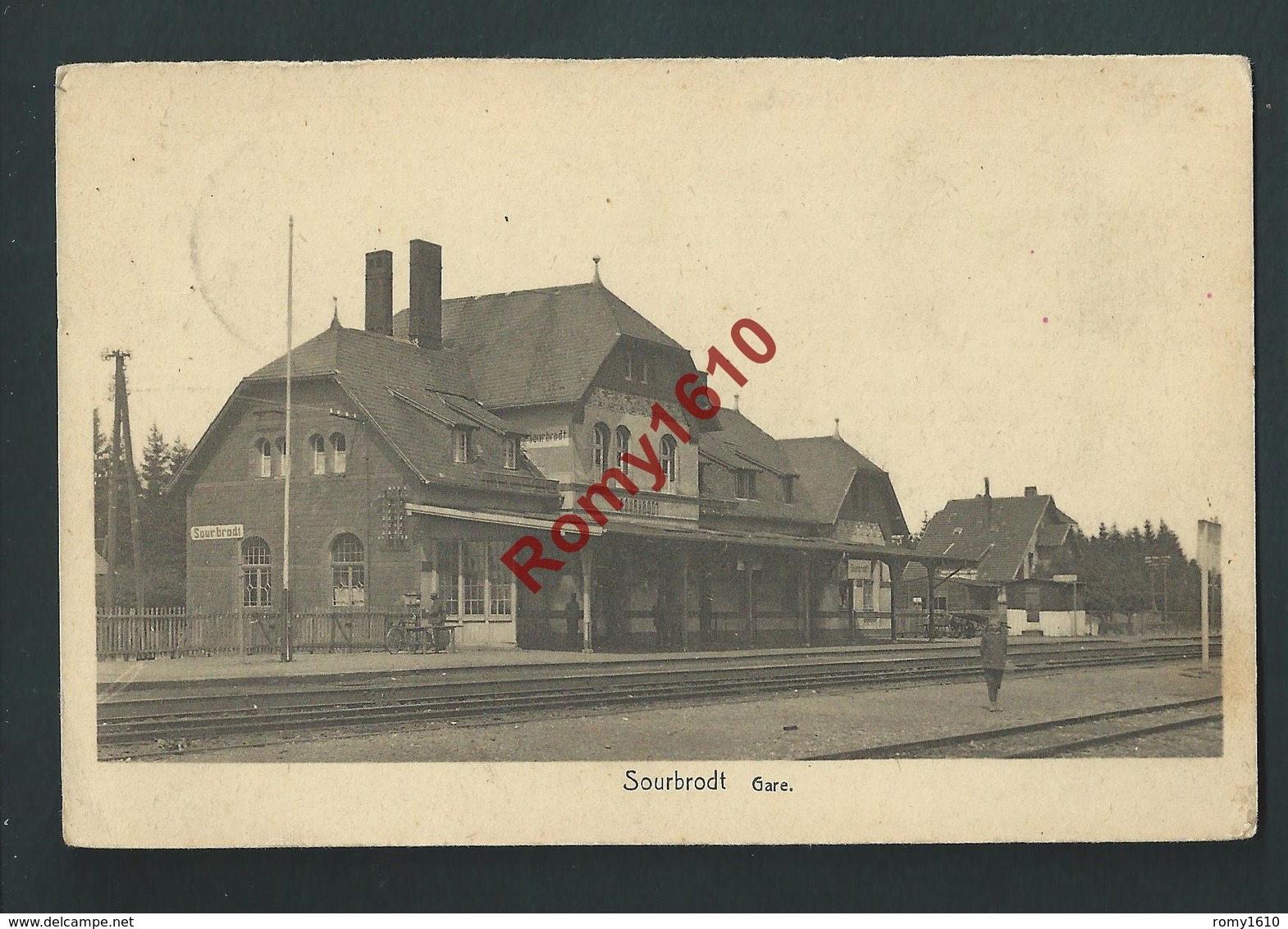 SOURBRODT. (Waimes - Weismes)  Gare. Station. Animée. Voyagée En 1925. Voir Dos.  2 Scans - Weismes