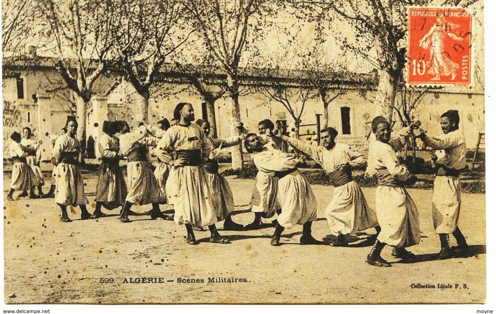 5704 - Algérie -  Militaria  -  SCENES  MILITAIRES  LA  LUTTE   -  Circulée EN 1912 - Autres & Non Classés