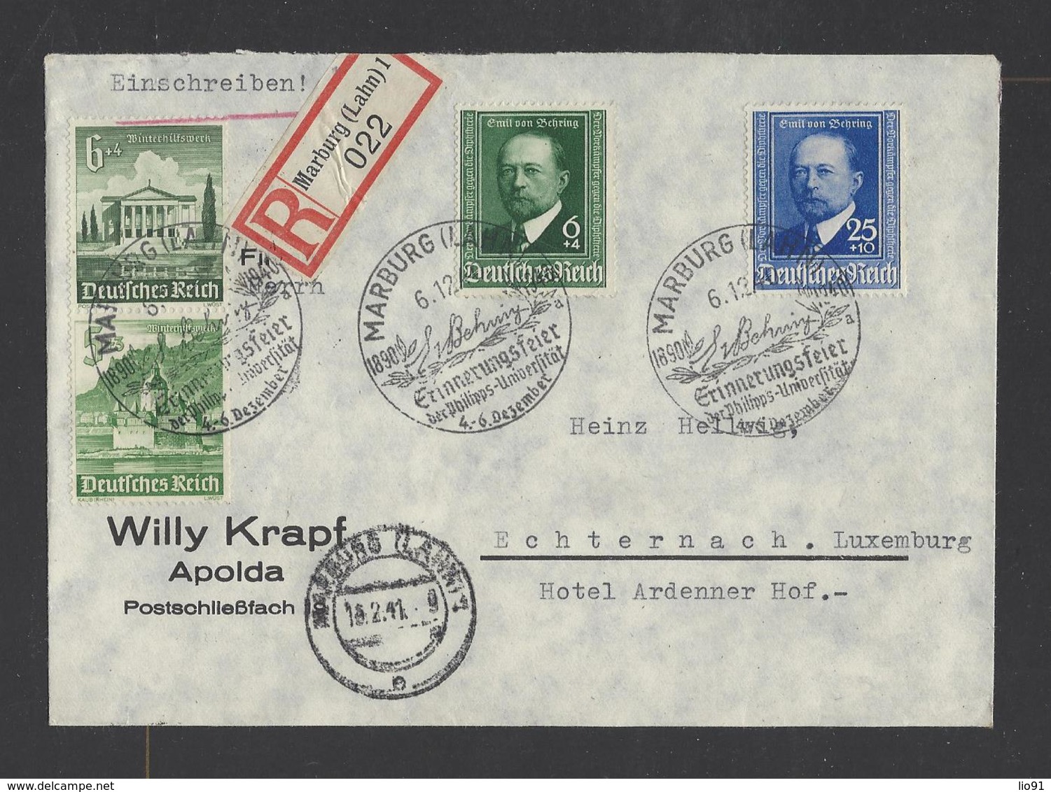 ALLEMAGNE  YT   N° 677-678 Et 684/685 Sur Lettre Recommandée  1940 - Briefe U. Dokumente