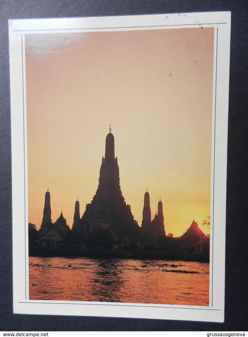 19864) BANGKOCK TEMPLE OF THE DAWN TRAMONTO VIAGGIATA - Tailandia