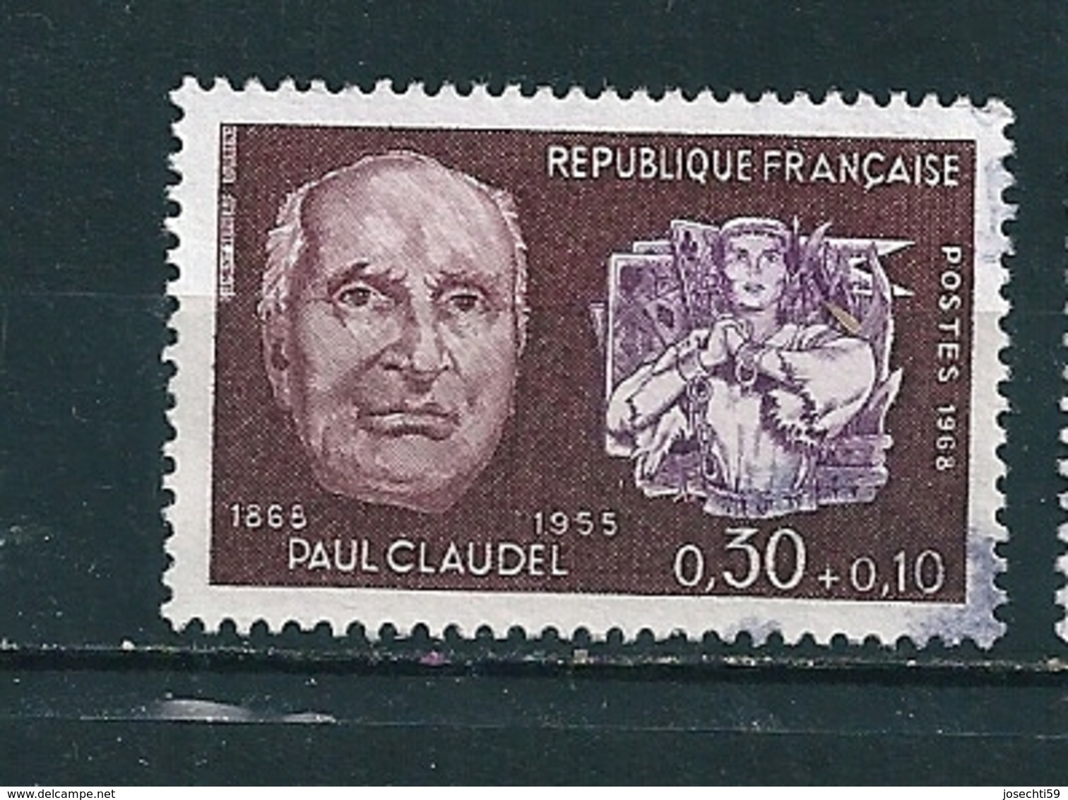 N° 1553  Célébrité Paul Claudel Timbre France 1968 Oblitéré - Usati