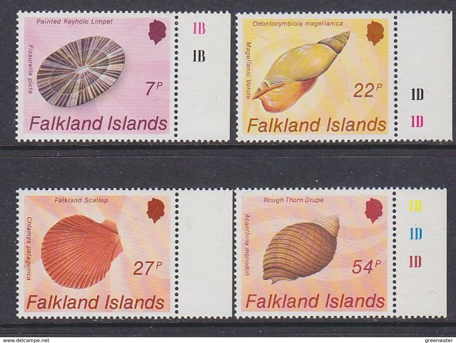 Falkland Islands 1986 Shells 4v (+margin) ** Mnh (41726A) - Falklandeilanden