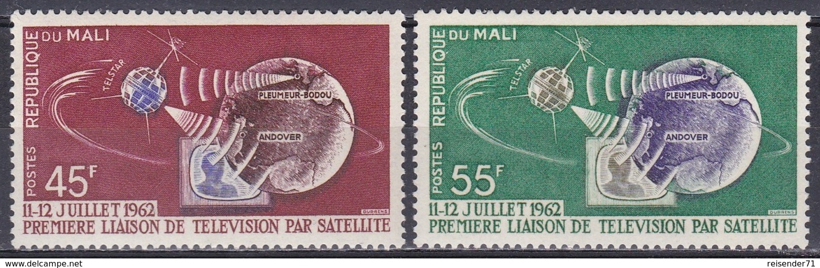 Mali 1962 Fernsehen Television Kommunikation Communication Satelliten Satellites Andover Telstar, Mi. 55-6 ** - Mali (1959-...)