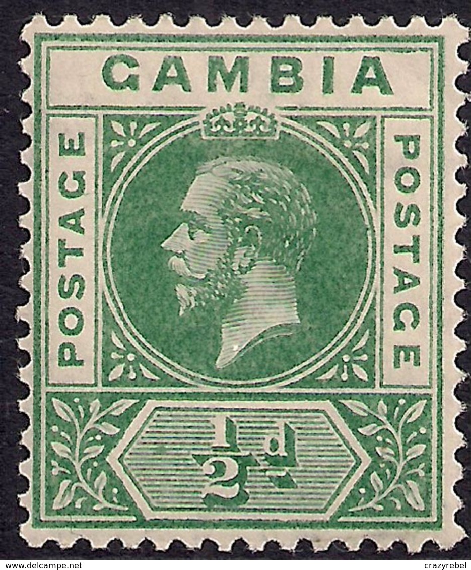Gambia 1912 - 22 KGV 1/2d Deep Green SG 86 MM ( G1302 ) - Gambia (...-1964)