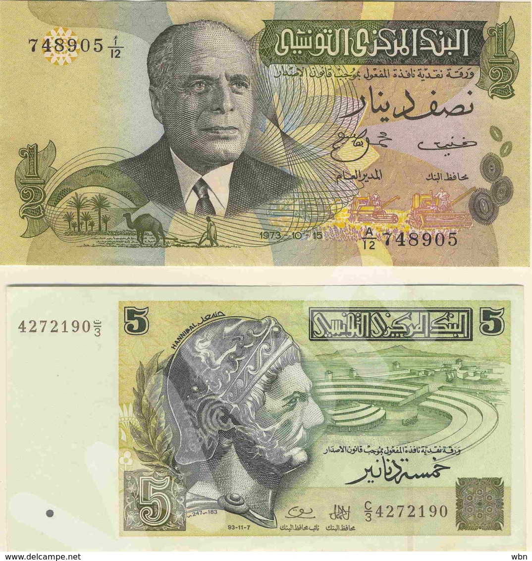 Tunisia - Set 2 Banknotes (see Scan) -XXF/aUNC- - Tunisie