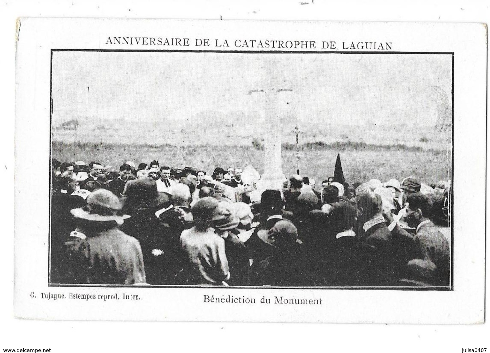 LAGUIAN (32) Catastrophe Train Chemin De Fer Bénédiction Du Monument Belle Animation - Andere & Zonder Classificatie