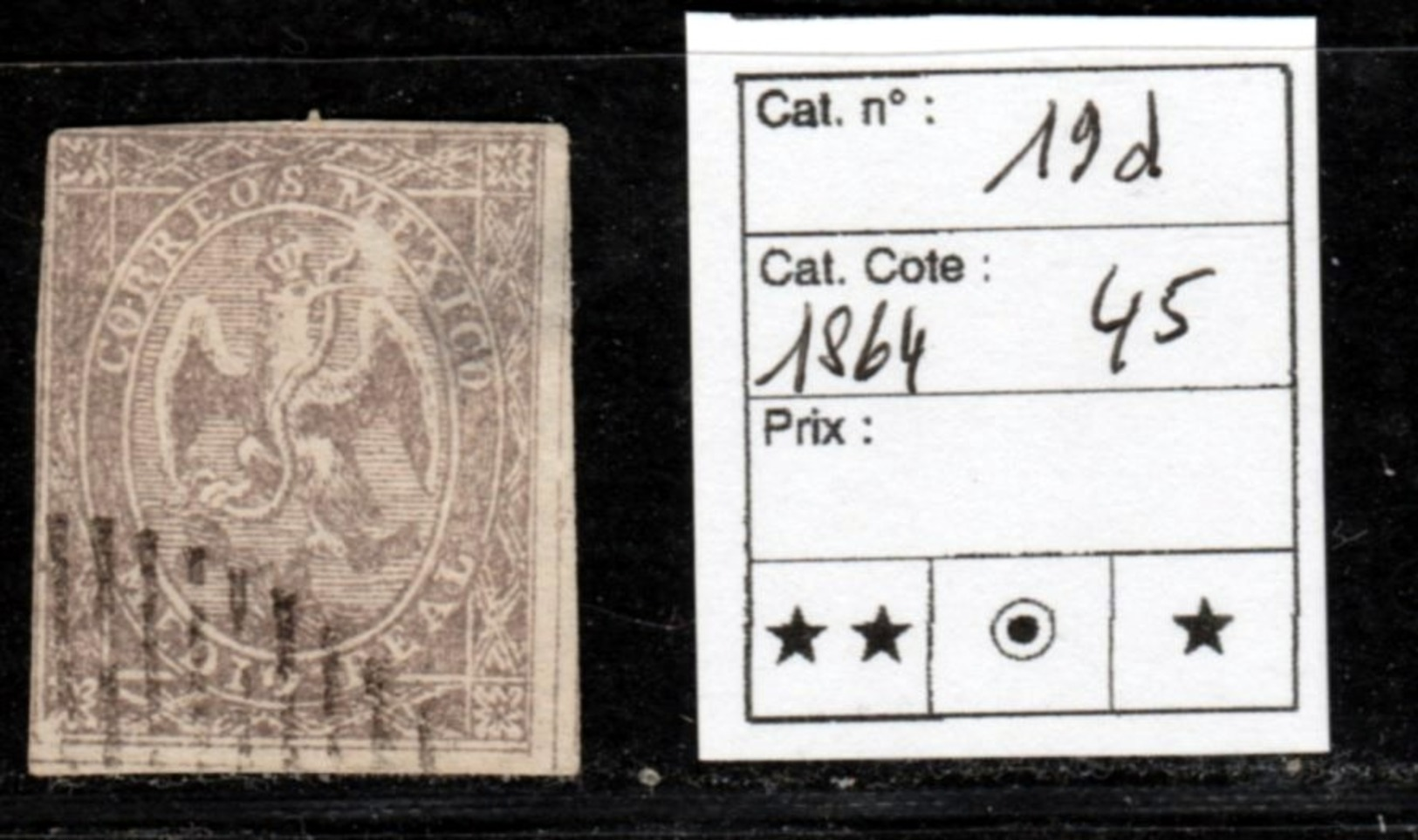 Mexique - Yvert N°19d De 1864 Cote 45€ - Mexique