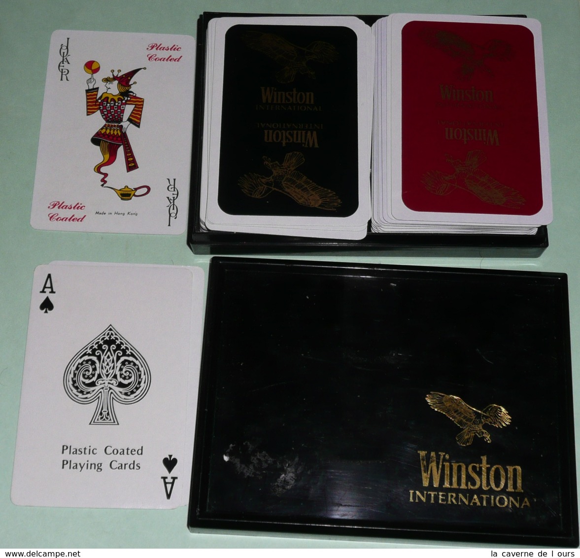 Rare Coffret De 2 Jeux De 54 Cartes, Neuf, WINSTON International, Cigarettes Tabac, As De Pique, Ace Of Spade, Joker - 54 Cards