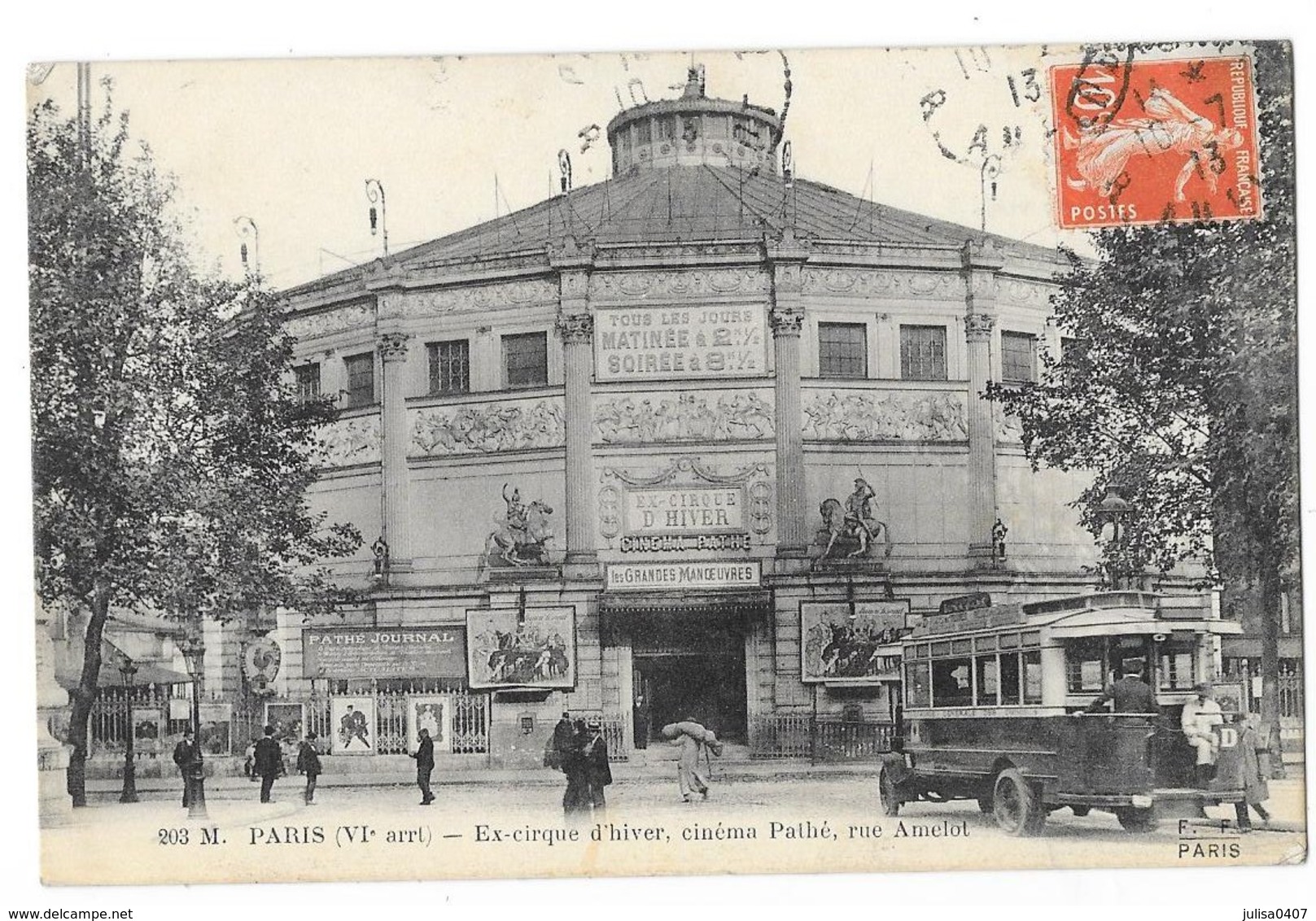 PARIS (XI) Rue Amelot Ex Cirque D'hiver Cinéma Pathé Autobus Parisien - Arrondissement: 11