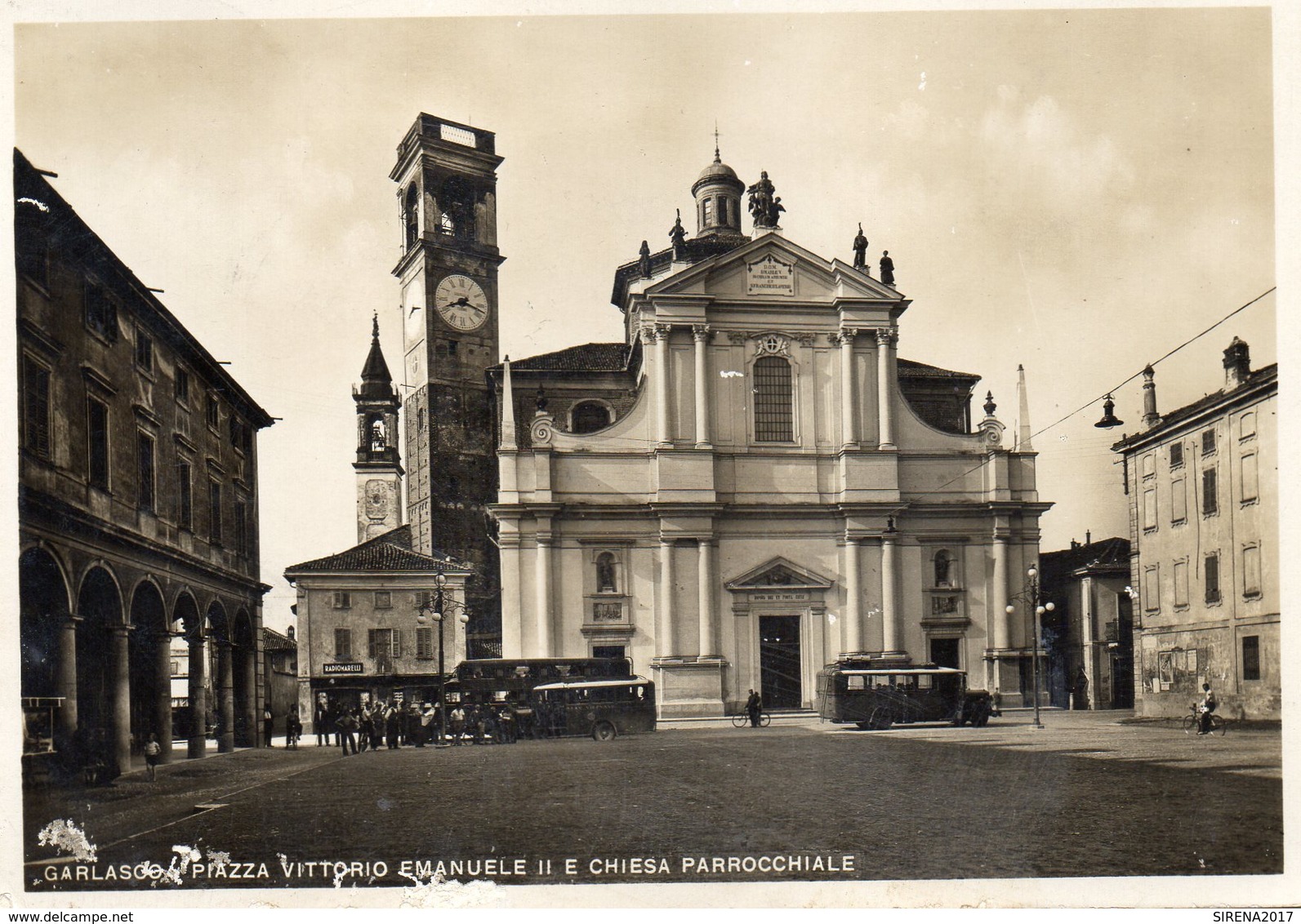 GARLASCO - PIAZZA VITTORIO EMANUELE II E CHIESA PARROCCHIALE - PAVIA - VIAGGIATA - Pavia