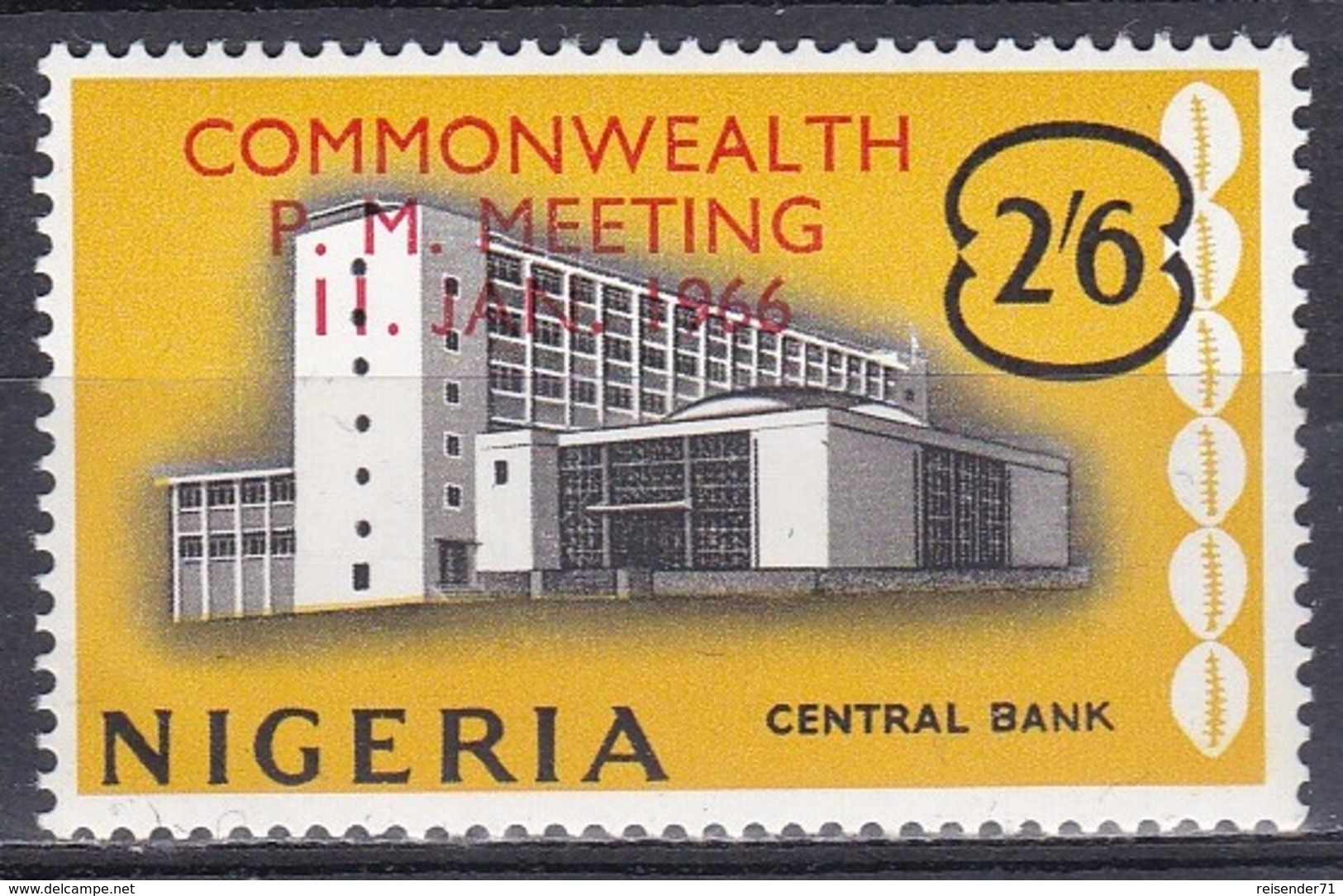 Nigeria 1966 Organisationen Commonwealth Architektur Bauwerke Buildings Zentralbank Central Bank, Mi. 189 ** - Nigeria (1961-...)